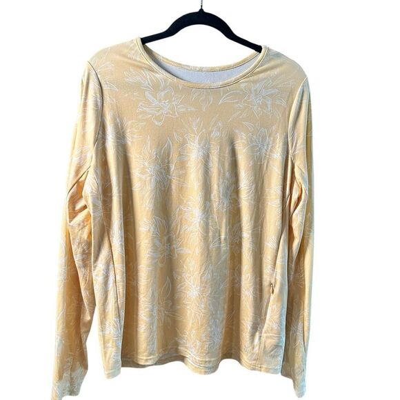 NWT Hang Ten Women’s Yellow Long Sleeve Crew UPF 50 Sun Protection Tee Shirt- XL - Picture 8 of 10